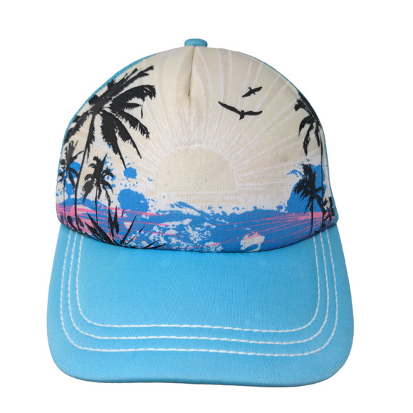 Del Sol Snapback Mesh Back Hat Blue Sunset Logo 100% Polyester - Picture 1 of 11